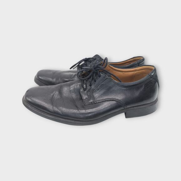 Mens Clarks Soft Cushion Black Dress Shoes Scuff on Left Toe Size 8M - Picture 5 of 13